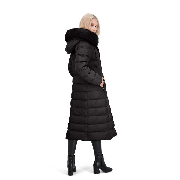 41xDiPLJBFL.jpg Nellie Long Coat for Women-Insulated Jacket with Removable Faux Fur Trim