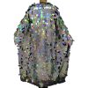 Female Long Sequins Coats Loose Long Sleeve Gold Red Green Pink Silver Casual Jackets Prom Party Singer Dancer One Size