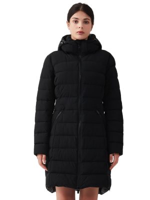 Women's Winter Warm Packable Long Lightweight Hooded Outwear Pockets Puffer Coat Parka Jacket