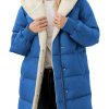 Womens Winter Warm Coats Sherpa Fleece Lined Long Hooded Puffer Jacket