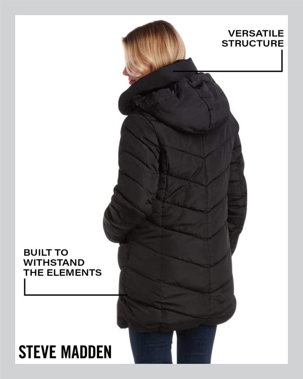 Women's Insulated Quilted Puffer Parka Winter Coat with Hood (S-XL)