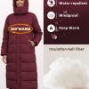 Women's Down Coat with Detachable Hood, Long Puffer Coat Women Winter Jacket