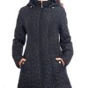 Womens Diamond Quilted Jacket Lightweight Padding Coat with Pockets, Regular and Plus Size