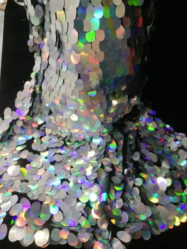 Female Long Sequins Coats Loose Long Sleeve Gold Red Green Pink Silver Casual Jackets Prom Party Singer Dancer One Size