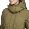 Womens Diamond Quilted Long Puffer Coat