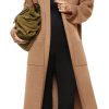 Womens Long Sleeve Maxi Cardigan Open Front Oversized Knitted Sweater Coat Casual Lapel Warm Overcoat with Pockets