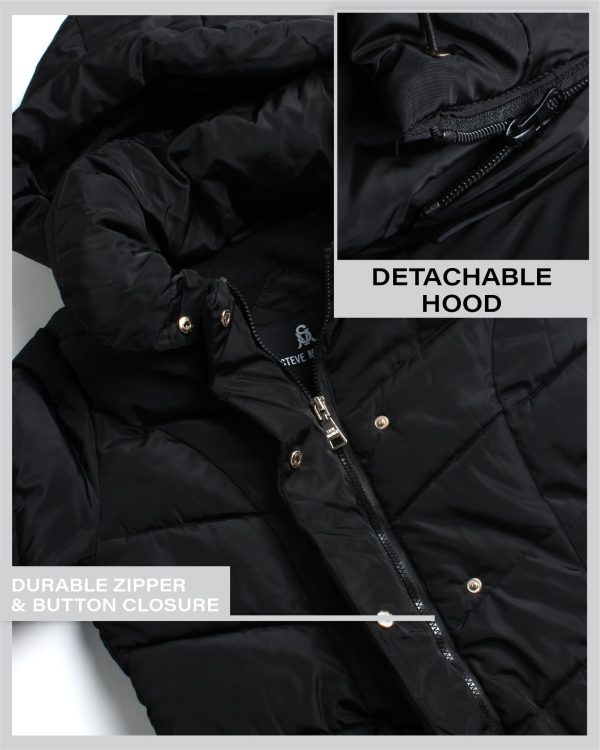 Women's Insulated Quilted Puffer Parka Winter Coat with Hood (S-XL)