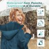 Womens Long Raincoats Waterproof Rain Jacket Lightweight Breathable Hooded Windbreaker