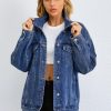 Jean Jacket for Women, Oversize Trendy Denim Jacket, Women's Loose Long Boyfriend Jean Jackets Coat